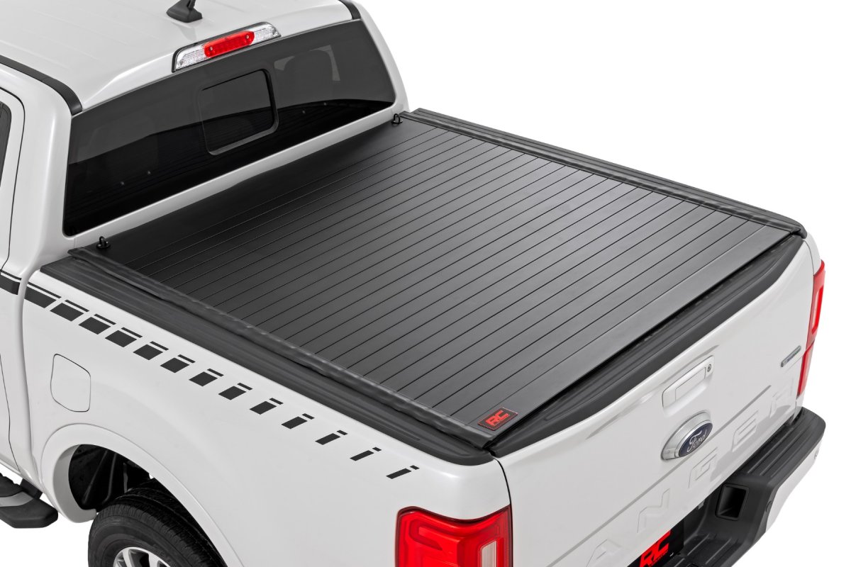 Ford Ranger Hard Roll Up Bed Cover - Rough Country - Matte Black - '19-'23